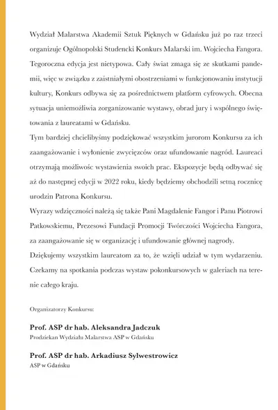3. Ogólnopolski Studencki Konkurs Malarski im. Fangora — 2